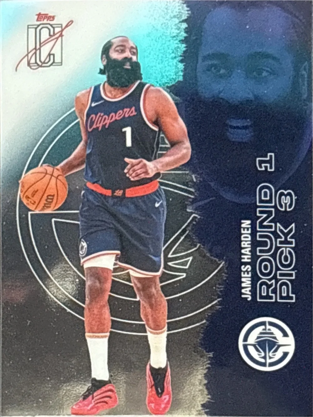 Topps Refractor Clippers James Harden Basketball Trading Card